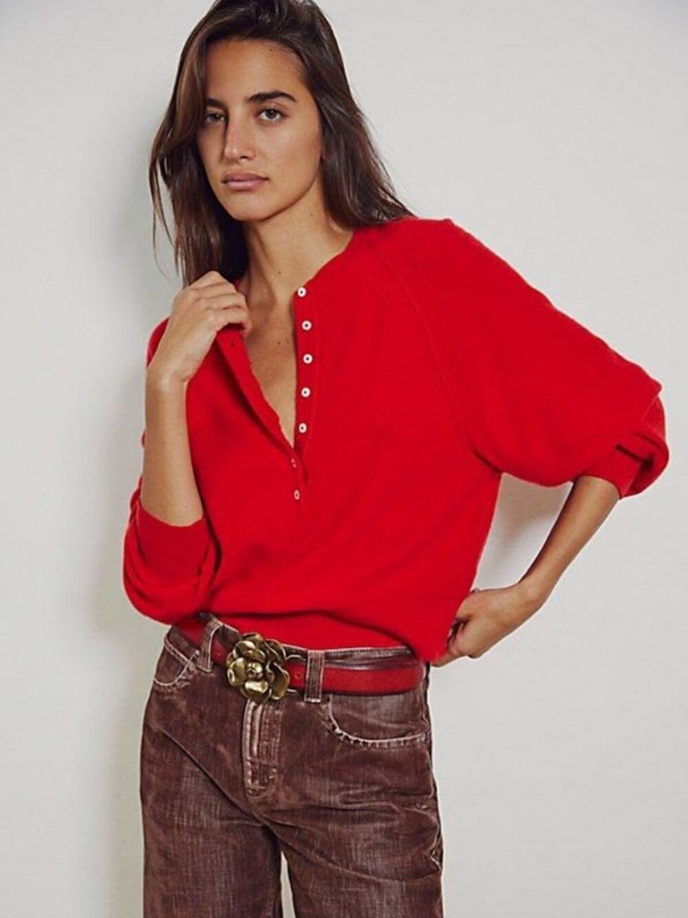 PRICE FIRM! Free People Porta Cashmere Henley